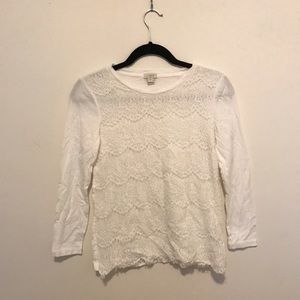 J. Crew 3/4 Sleeve White Top